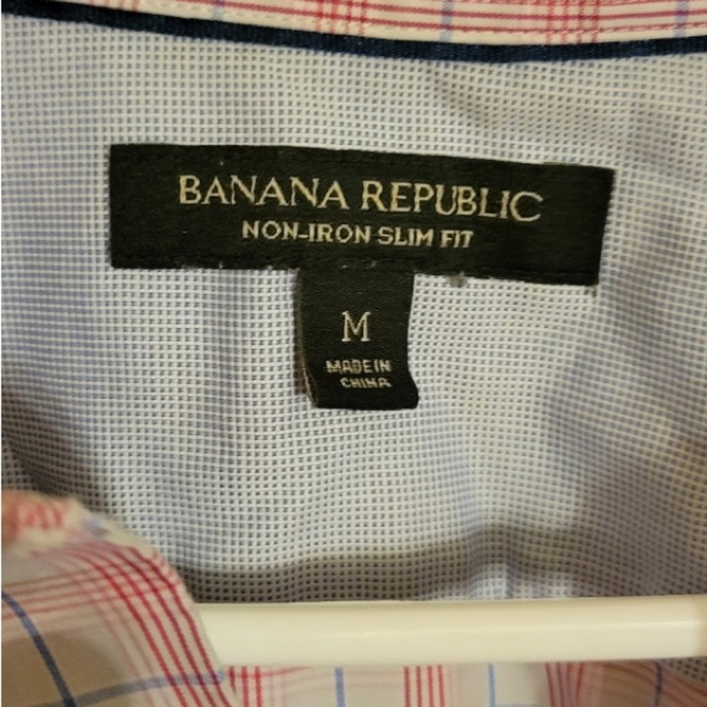 Banana Republic Blue Dress Shirt Non-Iron Slim Fit